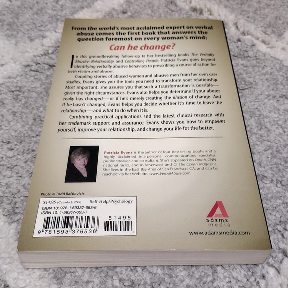 The Verbally Abusive Man Can He Change? by Patricia Evans (Paperback, 2006) Good - Picture 4 of 4